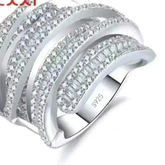 New 6.4 CT 925 Sterling Silver Diamond Ring - Picture 8 of 16